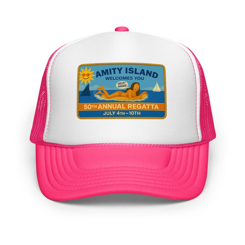 Amity Island – Premium Foam Trucker Hat – Jaws Movie 50th Annual Regatta Cap
