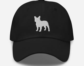 French Bulldog Embroidered Hat – Premium Dad Cap – Cute Frenchie Silhouette for Dog Lovers