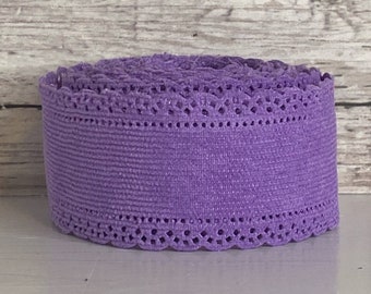 1.5” Light Purple Corduroy Velvet Lace Edge