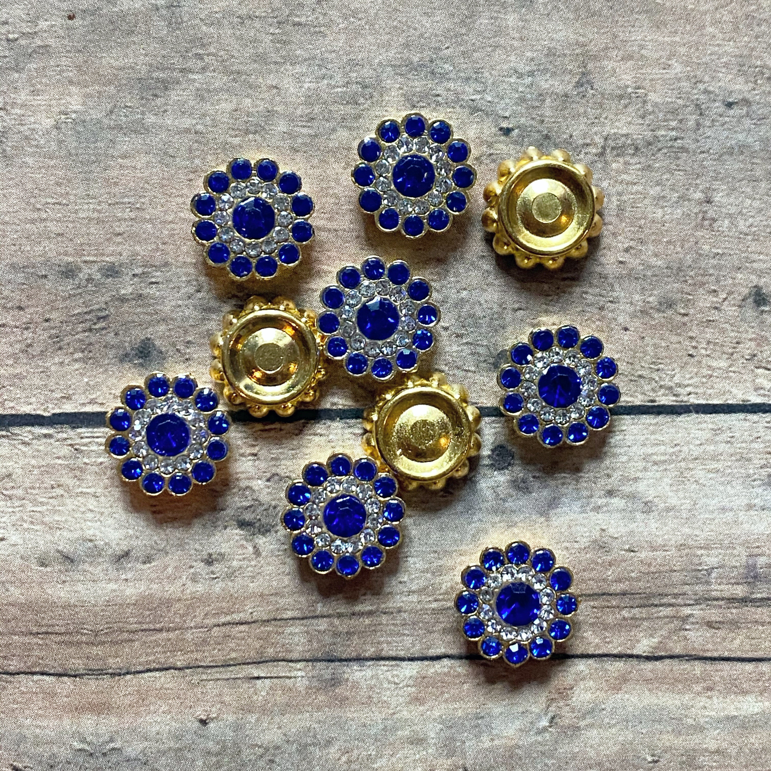 10 Sapphire Rhinestone Clusters - Etsy