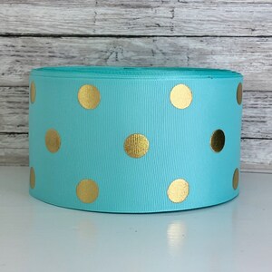 3” Gold Foil Dots on Light Blue