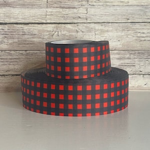 1.5” Red & Black Buffalo Plaid
