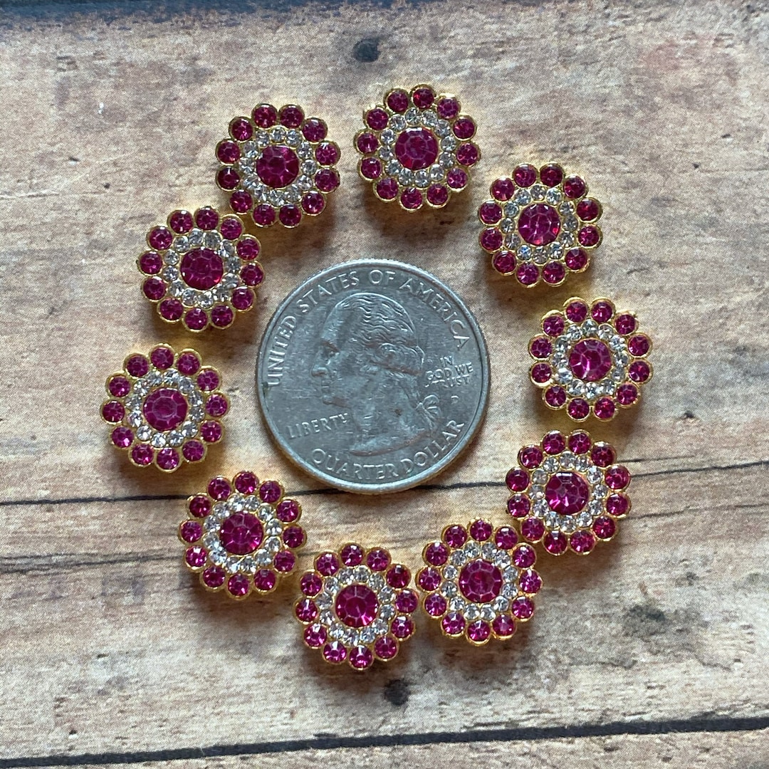10 Pink Tourmaline Rhinestone Clusters - Etsy