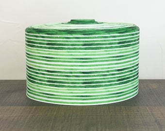 3” Green Watercolor Stripes
