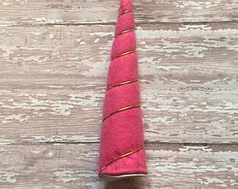 5” Pink Felt Unicorn Horn Plush