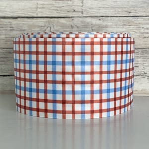 3” Blue & Brown Plaid