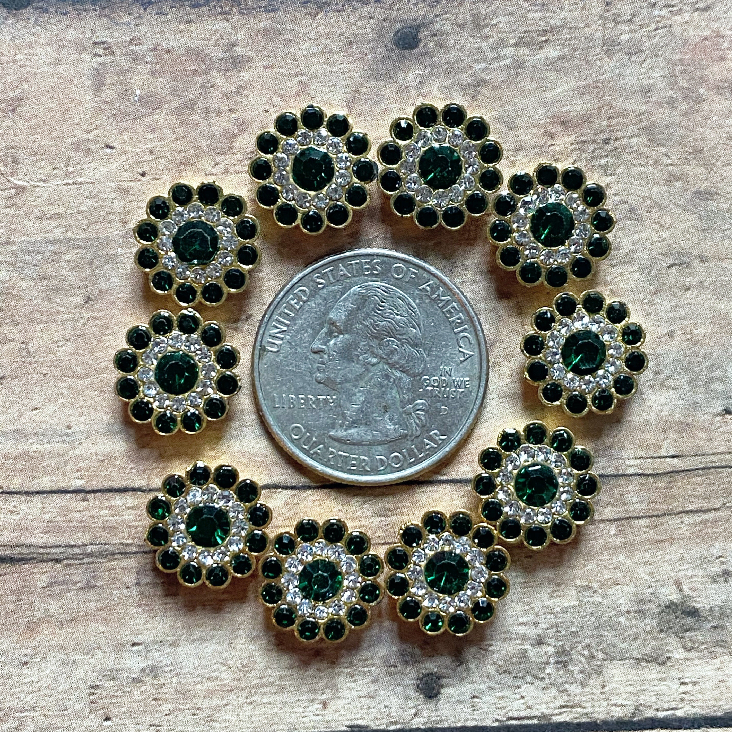 10 Emerald Rhinestone Clusters - Etsy