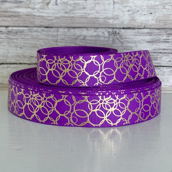 1” Gold Circles on Purple