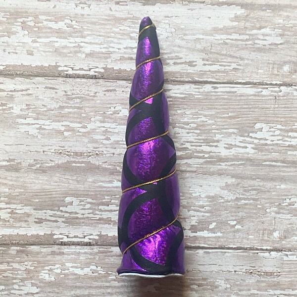 5” Purple & Black Unicorn Horn Plushie