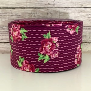 3” Purple Floral Wavy Stripe