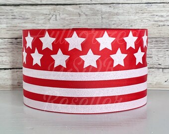 3” Stars & Stripes glitter USDR/ red