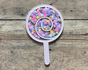 Pink Sparkle Lollipop Shaker