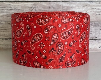 3” Red Floral Paisley