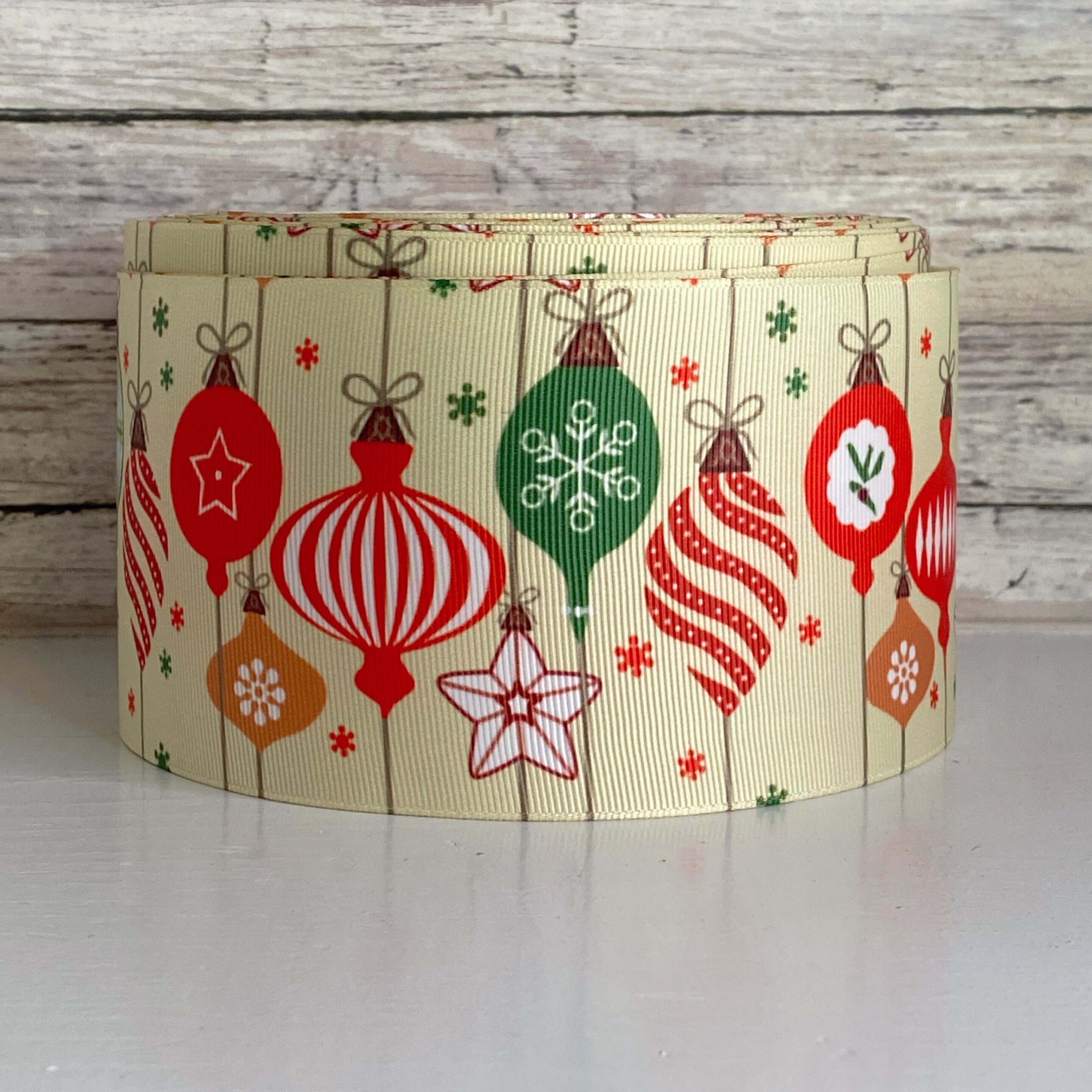 3 Christmas Ornaments on Cream Etsy