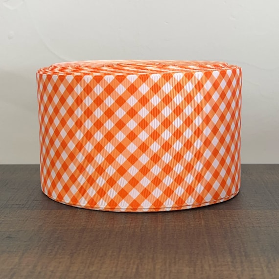 3” Orange & White Gingham