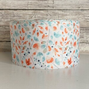 3” Light Blue & Orange Watercolor Foliage
