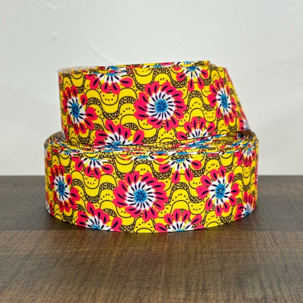 1.5” African Wax Yellow Floral