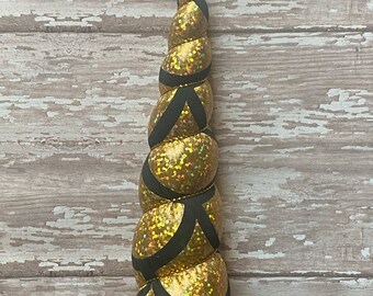 5” Gold & Black Unicorn Horn Plush