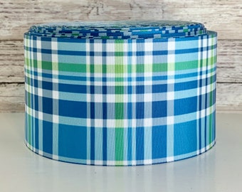 3” Blue & Green Plaid