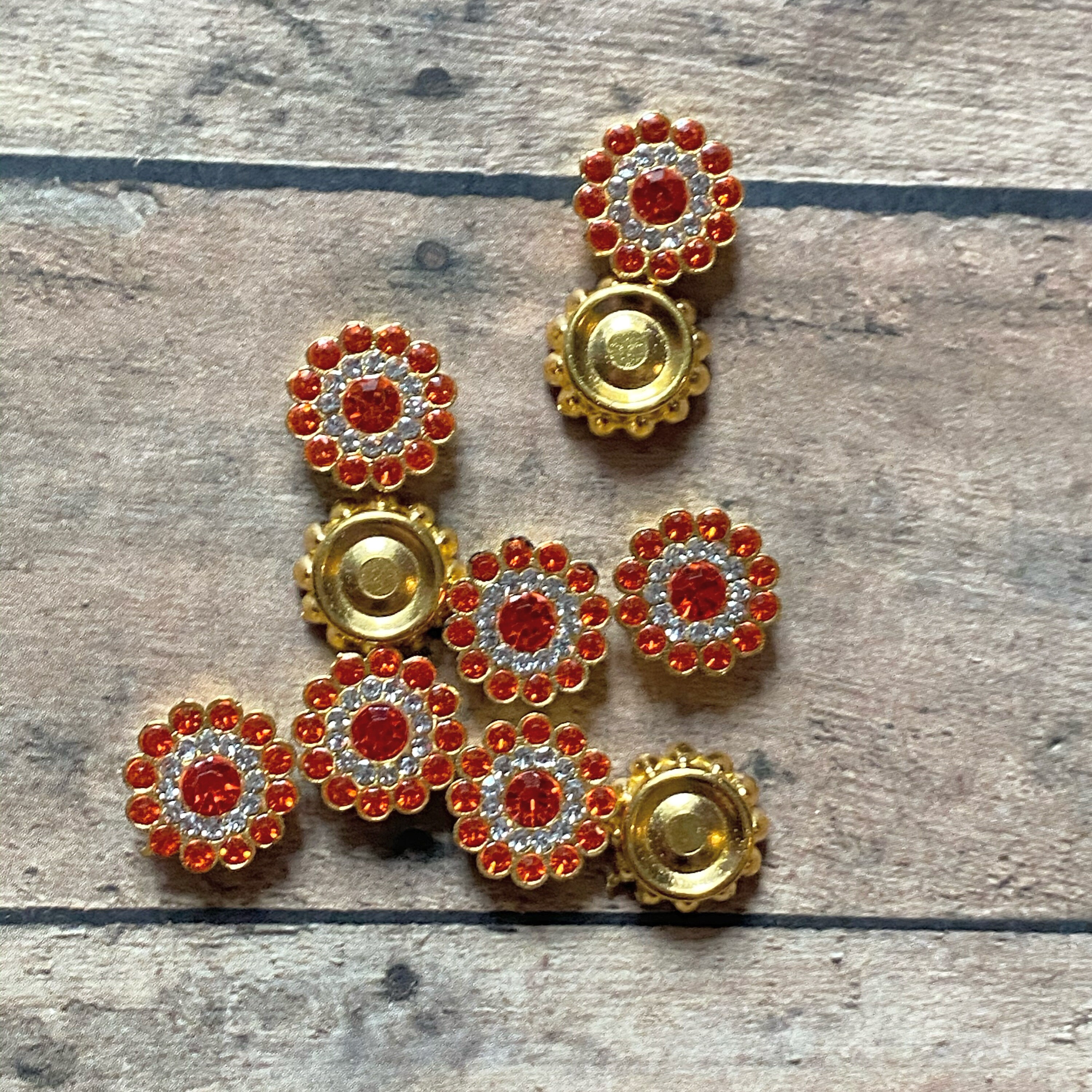 10 Orange Rhinestone Clusters - Etsy