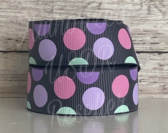 7/8” Polka Dots / Dark Grey USDR