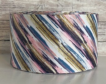 3” Pink, Gold, & Teal Brushstrokes