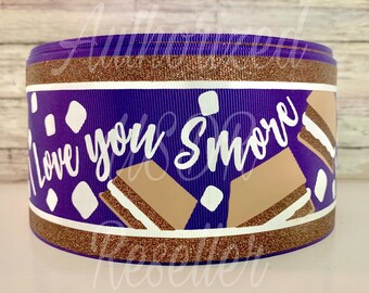 3” I Love You S’More glitter USDR / purple