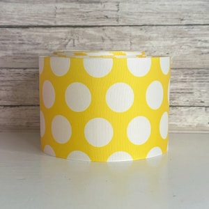 3” Yellow Oversize Polka Dots