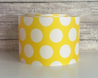 3” Yellow Oversize Polka Dots