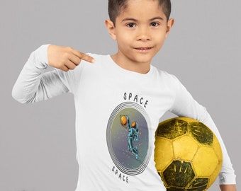 Spaceman Toddler Long Sleeve Shirt, Astronaut Shirt for Kid, Boys Space Long Sleeve Tee, Astronomy Shirt for Toddler