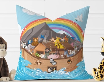 Noah's Ark Pillow: Gender Neutral Nursery Decor