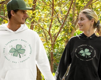 Irish Clover Hoodie: St Patricks Day Lucky Shamrock Sweatshirt