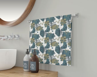 Artsy Squiggles Hand Towel: Boho Bathroom Decor