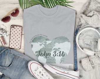 John 316 Shirt für Frauen Bibel Vers Shirt Gott liebte die Welt Christliche Kleidung Jesus rettet, religiöse T-Shirt Pastoren Frau Geschenk für Mama