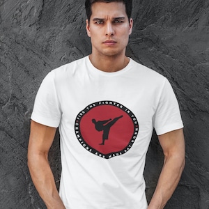 Karate Fighter Mens Performance Shirt: Martial Arts Graphic Tee