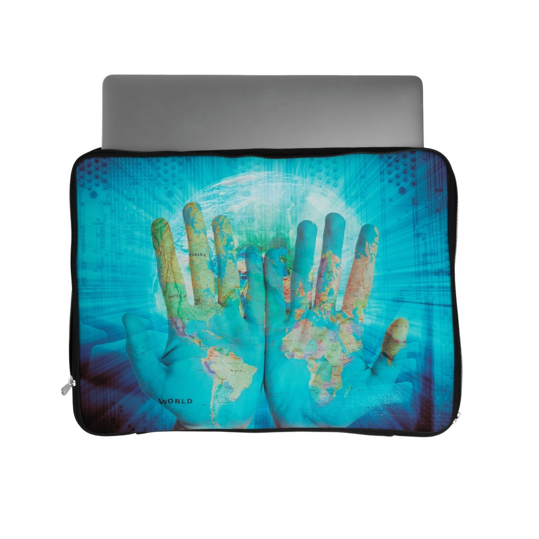 World Map Laptop Sleeve: Global Embrace Neoprene Case - Etsy