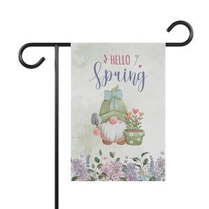 Spring Gnome Garden Flag: Floral Hello Spring Porch Decor