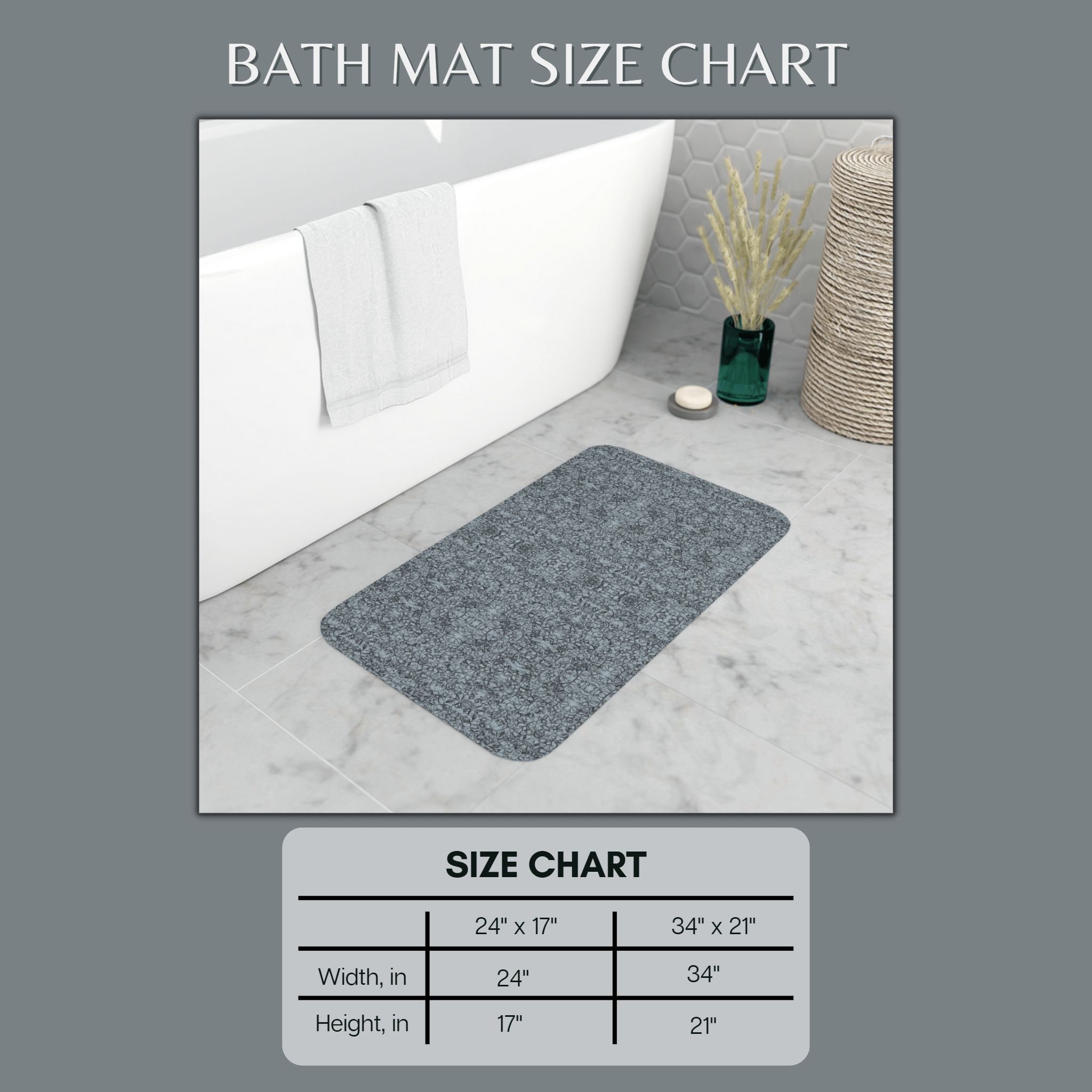 Urbane Squiggles Bath Mat, Green and Gold Bathroom Rug, Microfiber