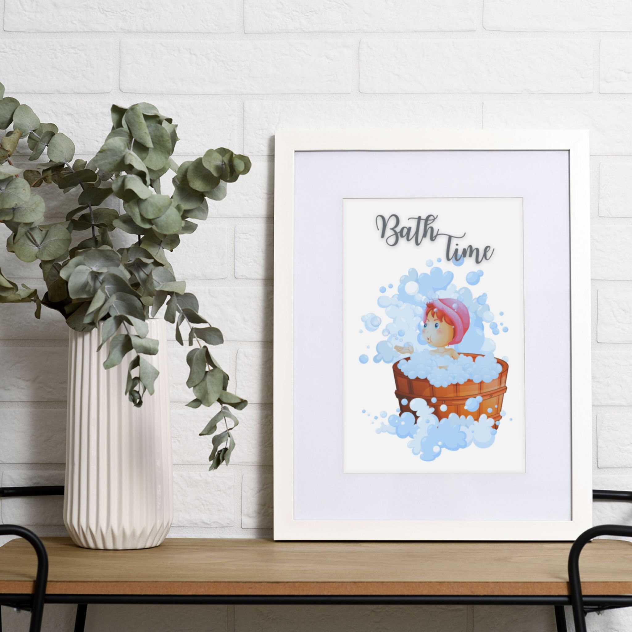 Bath Time Bubbles, Digital Download, Bathroom Wall Art, Bathroom Decor