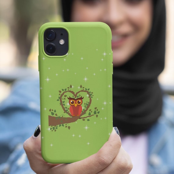 Owl iPhone Case: Green Hoot Lover Tough Phone Case - Etsy