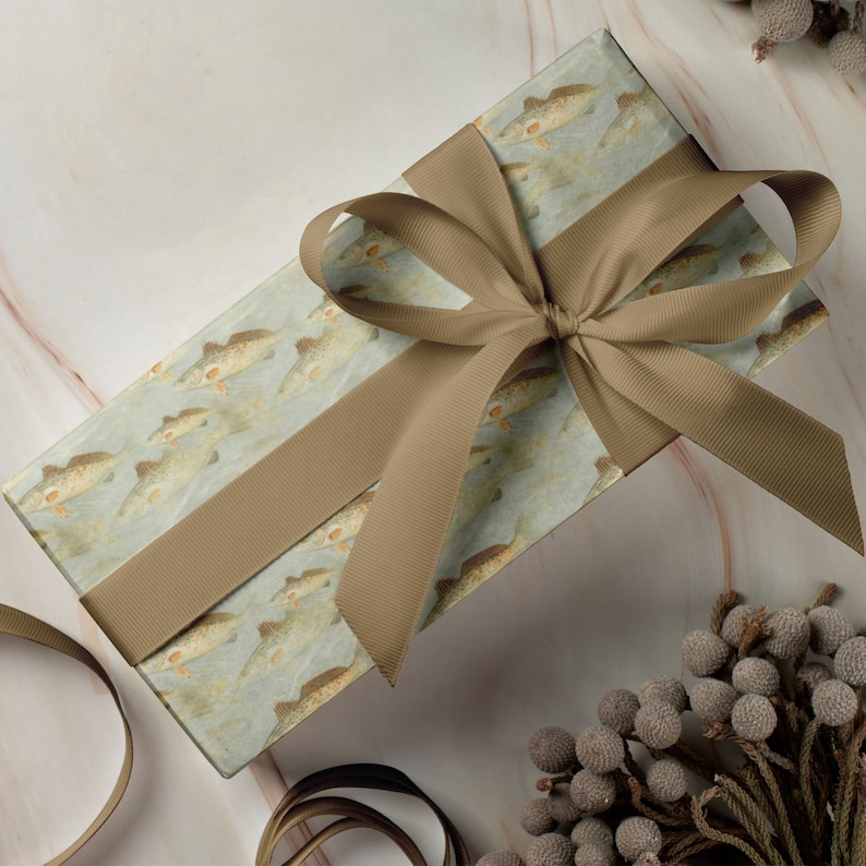 Fintastic Fish Wrapping Paper, Bass Fish Gift for Dad Fish Wrapping ...