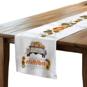 Herfsttafelloper Pumpkin Truck: rustiek boerderijdecor