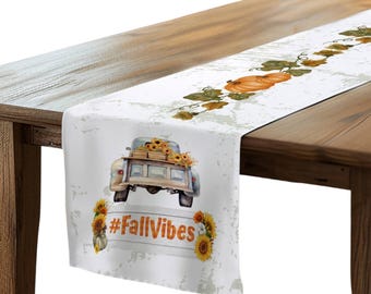 Caminho de Mesa de Outono com Caminho de Abóbora: Decoração Rústica de Fazenda