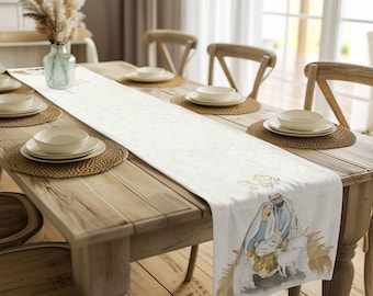 Camino de mesa del Belén: Decoración navideña de Nochebuena