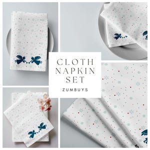 Ängeltrumpet Tygservettset: Elegant julbordsdekoration bild 4