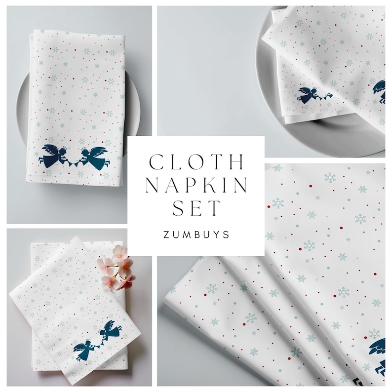 Ängeltrumpet Tygservettset: Elegant julbordsdekoration bild 4