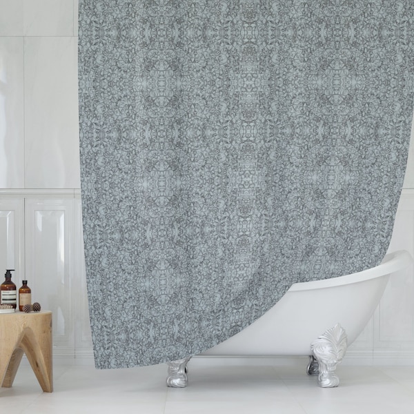 Grey Shower Curtain Etsy