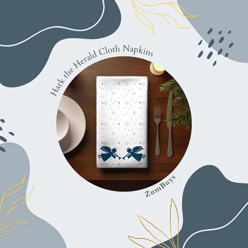 Ängeltrumpet Tygservettset: Elegant julbordsdekoration bild 10