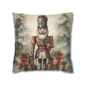 Nutcracker Christmas Pillow Cover: Vintage Holiday Decor