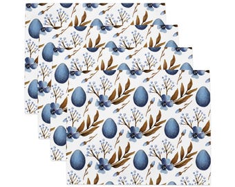 Blue Egg Blossom Placemats (Set of 4): Spring Floral Table Decor